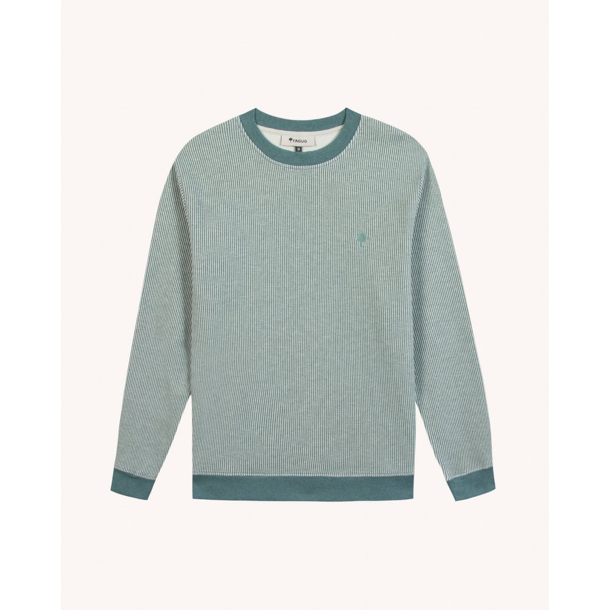 Sweat BUSSY écru et vert clair, FAGUO