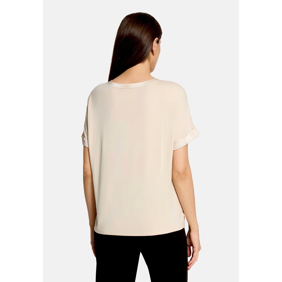 T-shirt façon blouse à revers au bas des manches gris, BETTY BARCLAY