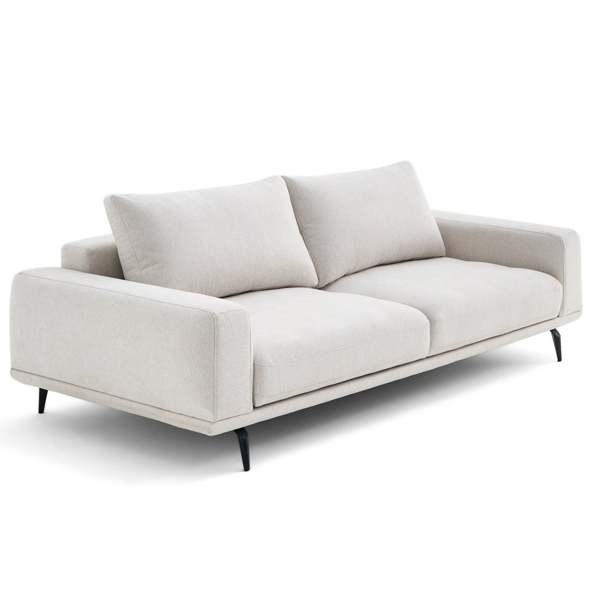 canapé droit 3 places convertible en tissu, VICENCE beige, BEST MOBILIER