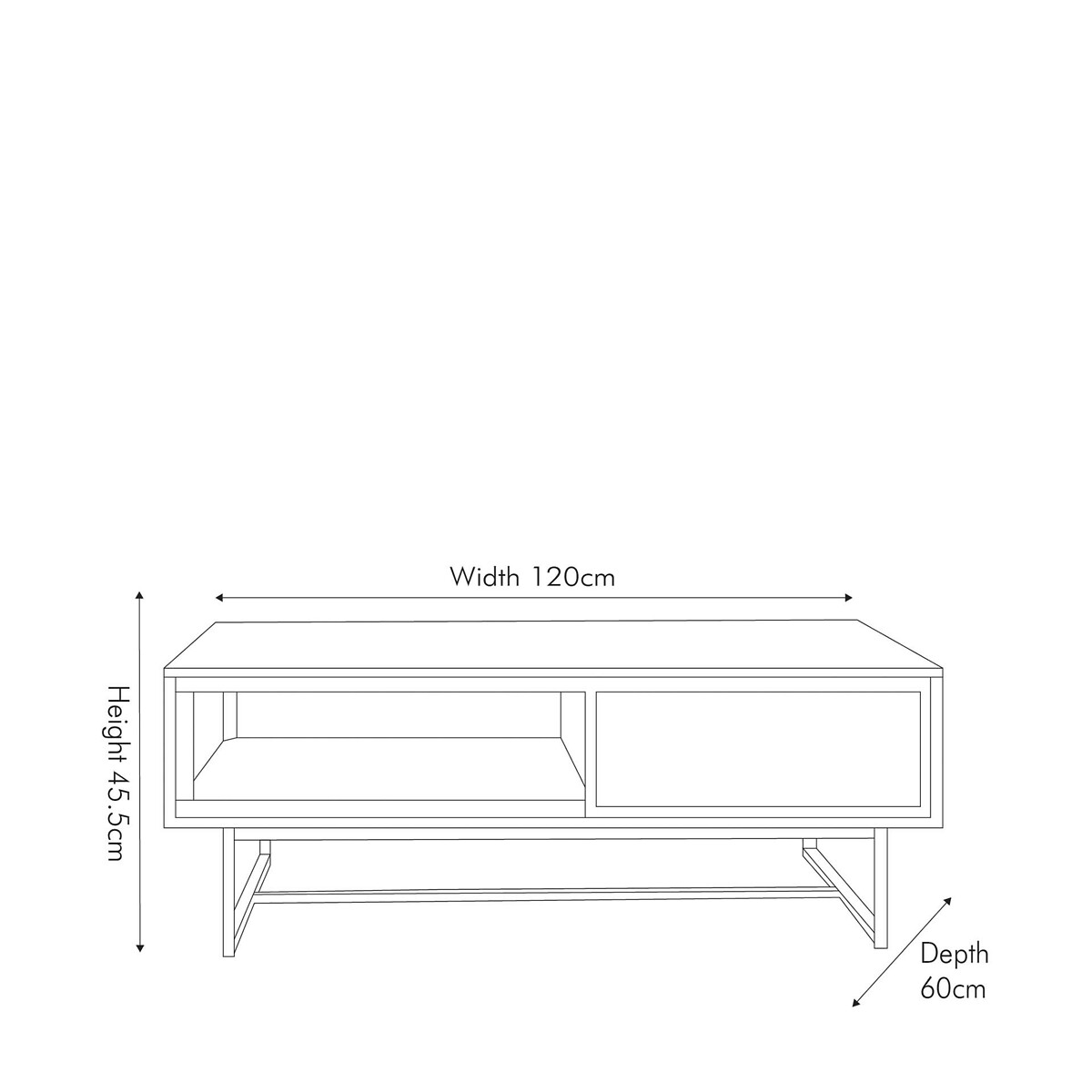 Marea Sand Wash Wood Storage Coffee Table acacia, ÉDITÉ