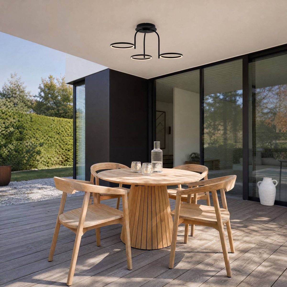 Plafonnier en métal designLED, Sylvara noir, LUCANDE