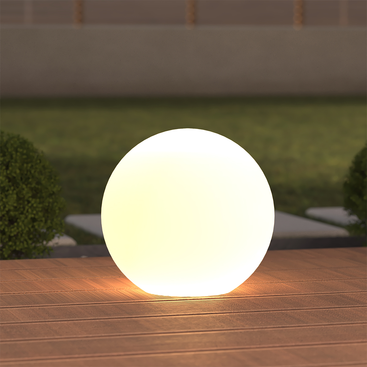 Boule LED d'extérieur USB blanc, ATMOSPHERA