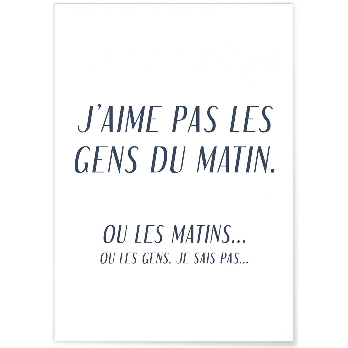Affiche 'Les gens du matin' blanc, L'AFFICHERIE