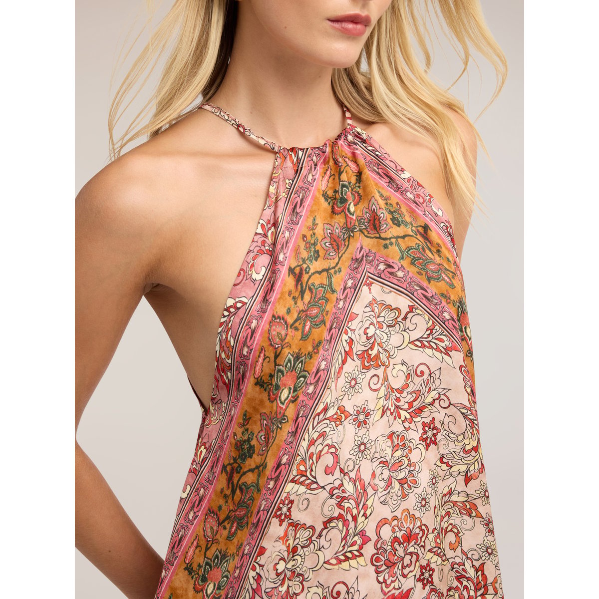 Top à imprimé paisley rose, MOTIVI