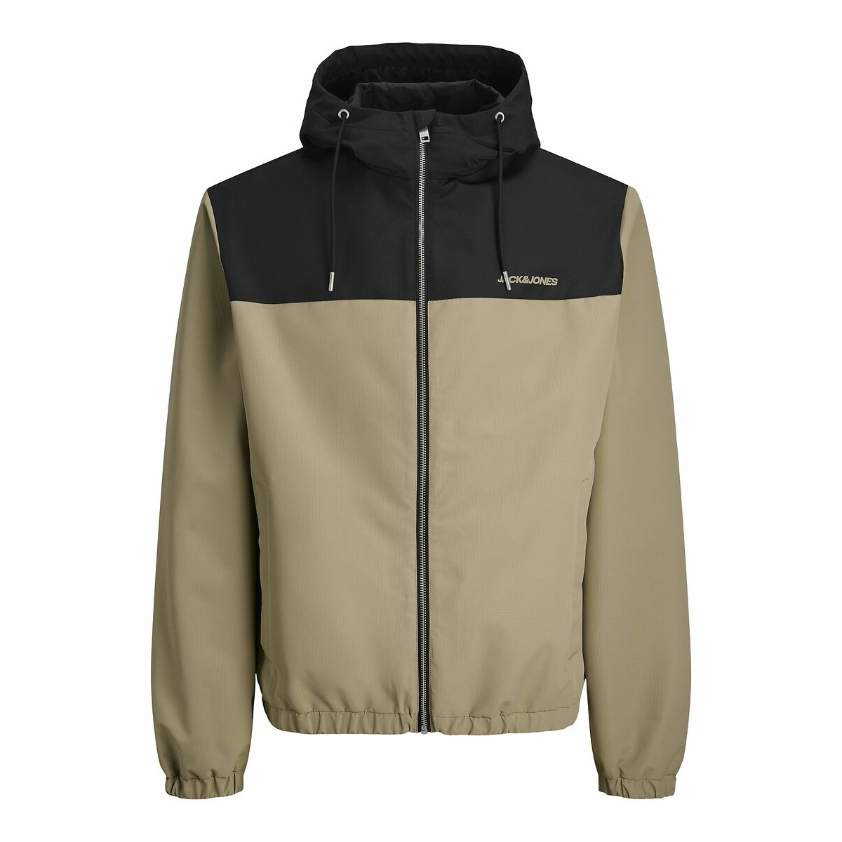 Licht jasje met kap beige/zwart, JACK & JONES