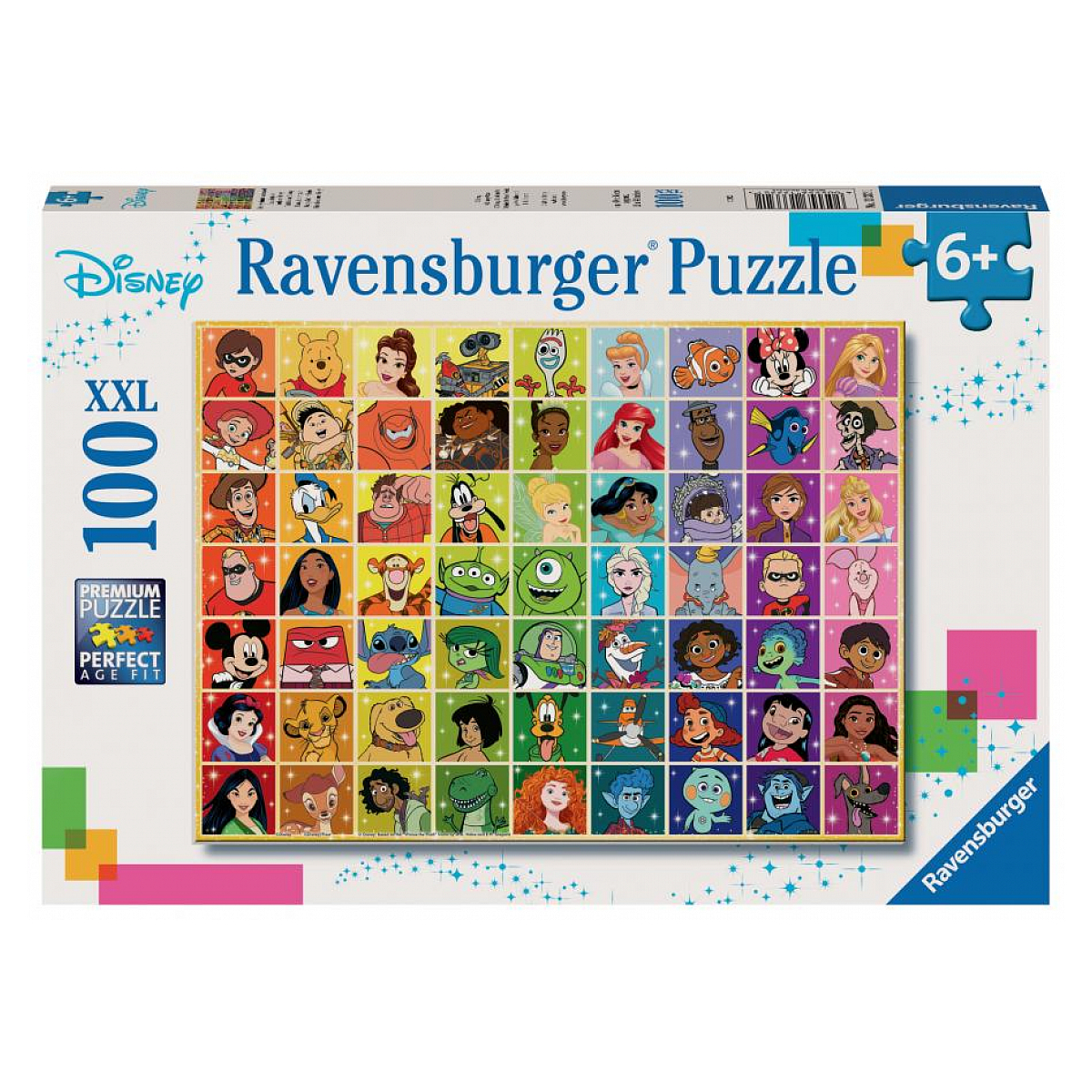 Puzzle 100 p xxl - Palette de couleurs Disney couleur unique, RAVENSBURGER