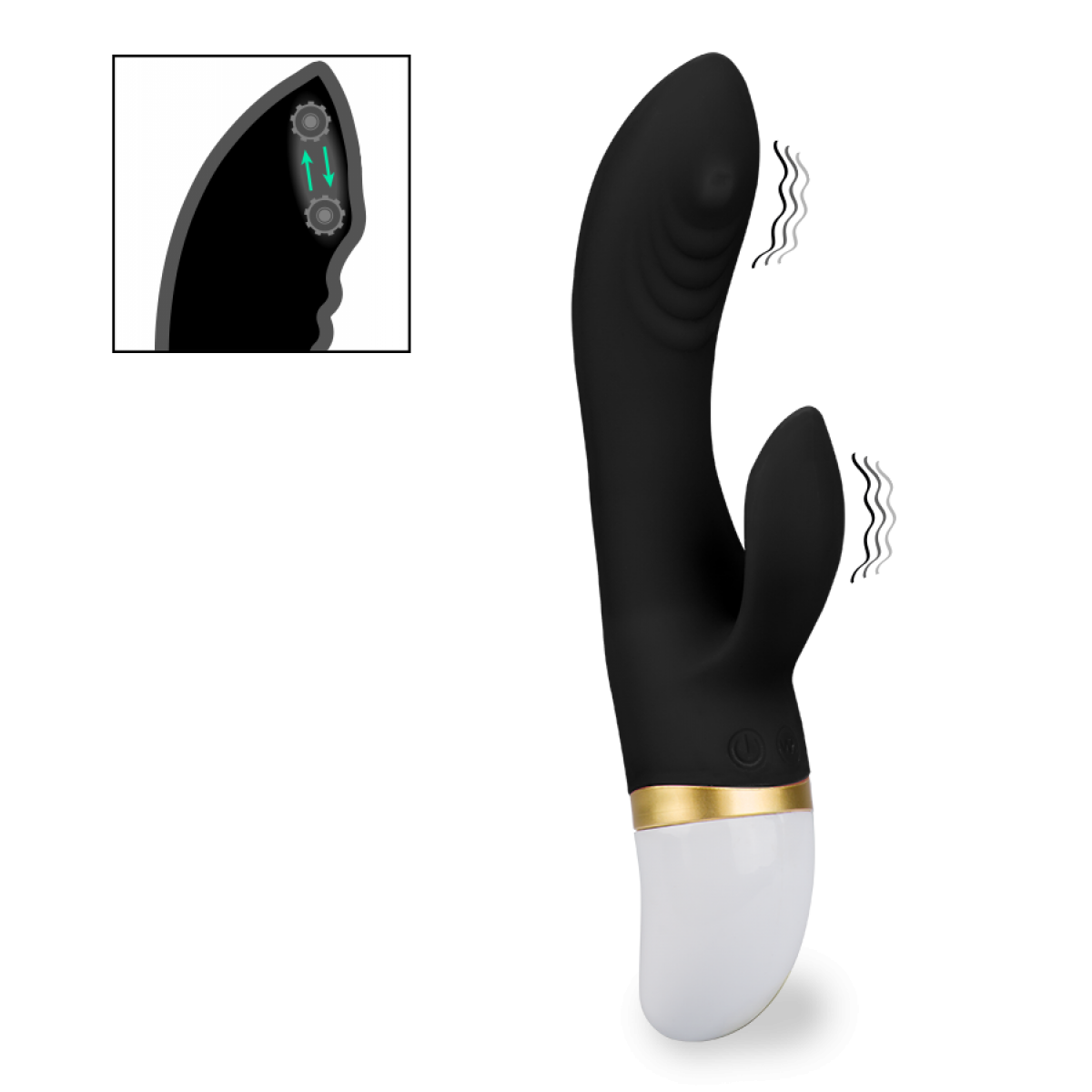 Vibromasseur puissant rabbit Malo noir, LOVE AND VIBES