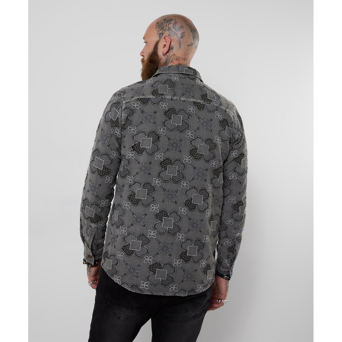 Chemise Brodée Enforcer gris, JOE BROWNS