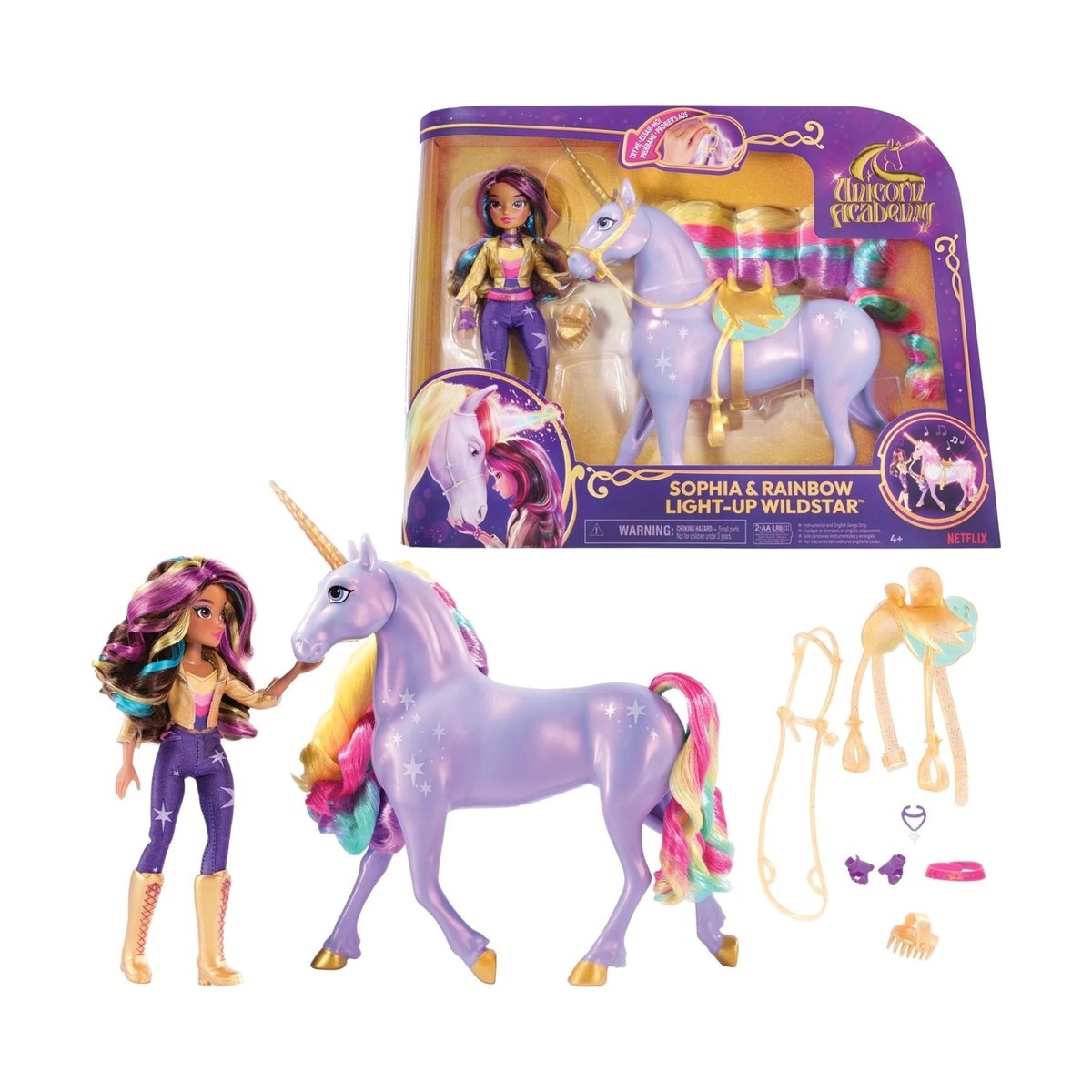 Unicorn Academy - Figurine Sophia et la magie de la lumière Wildstar multicolore, SPIN MASTER