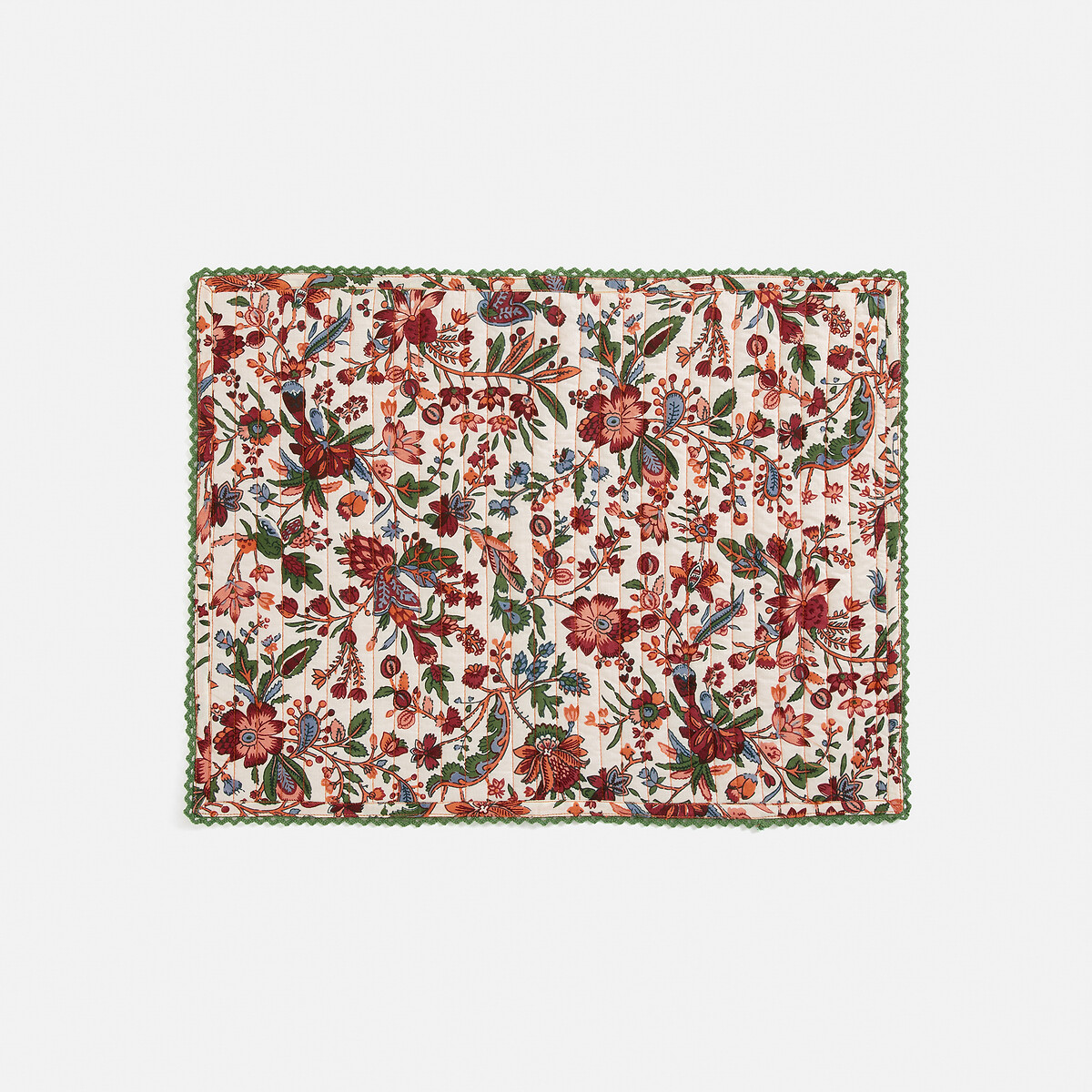Lot de 2 sets de table en voile de coton, Kali imprimé fond écru, LA REDOUTE INTERIEURS