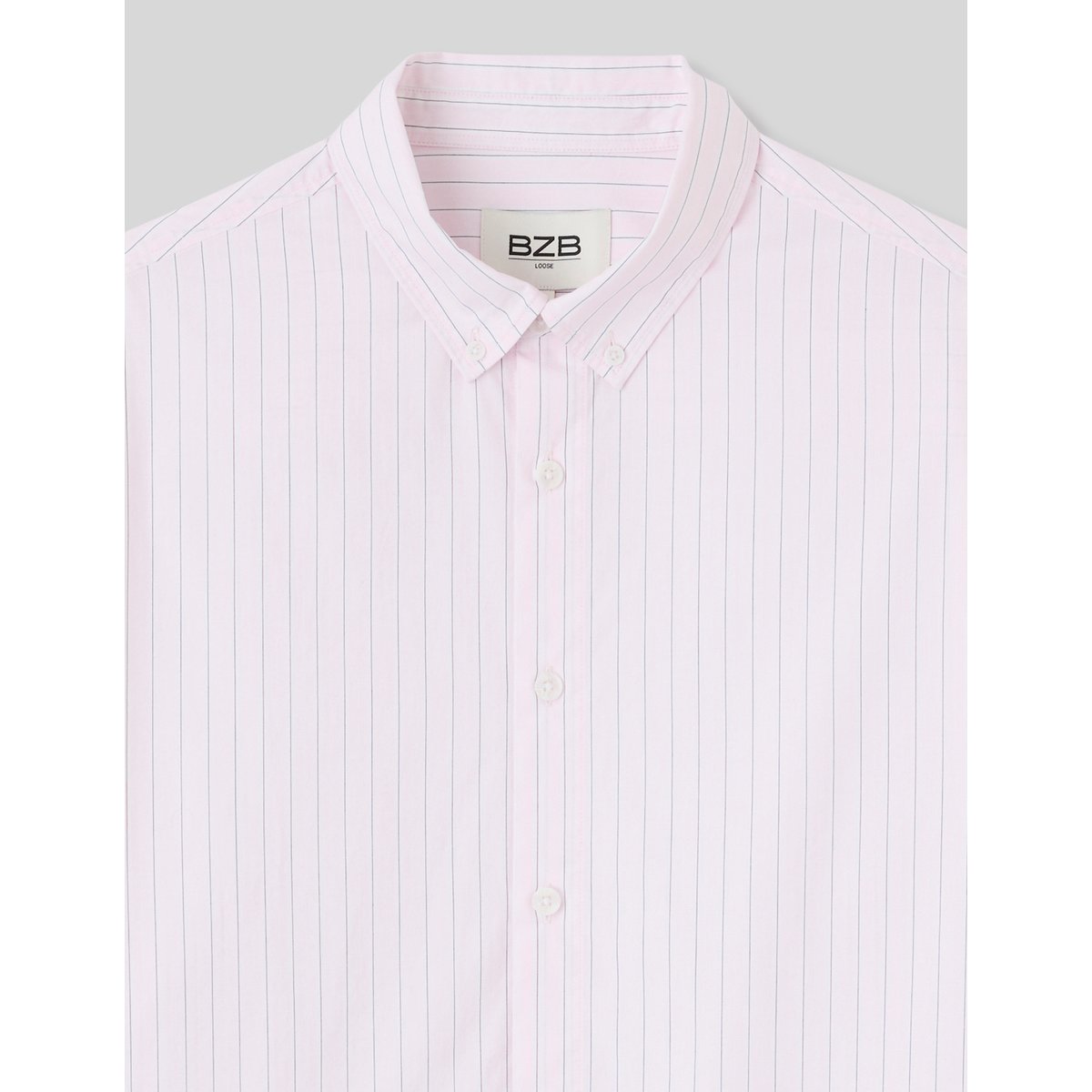 Chemise à rayures fines bleu clair, BZB