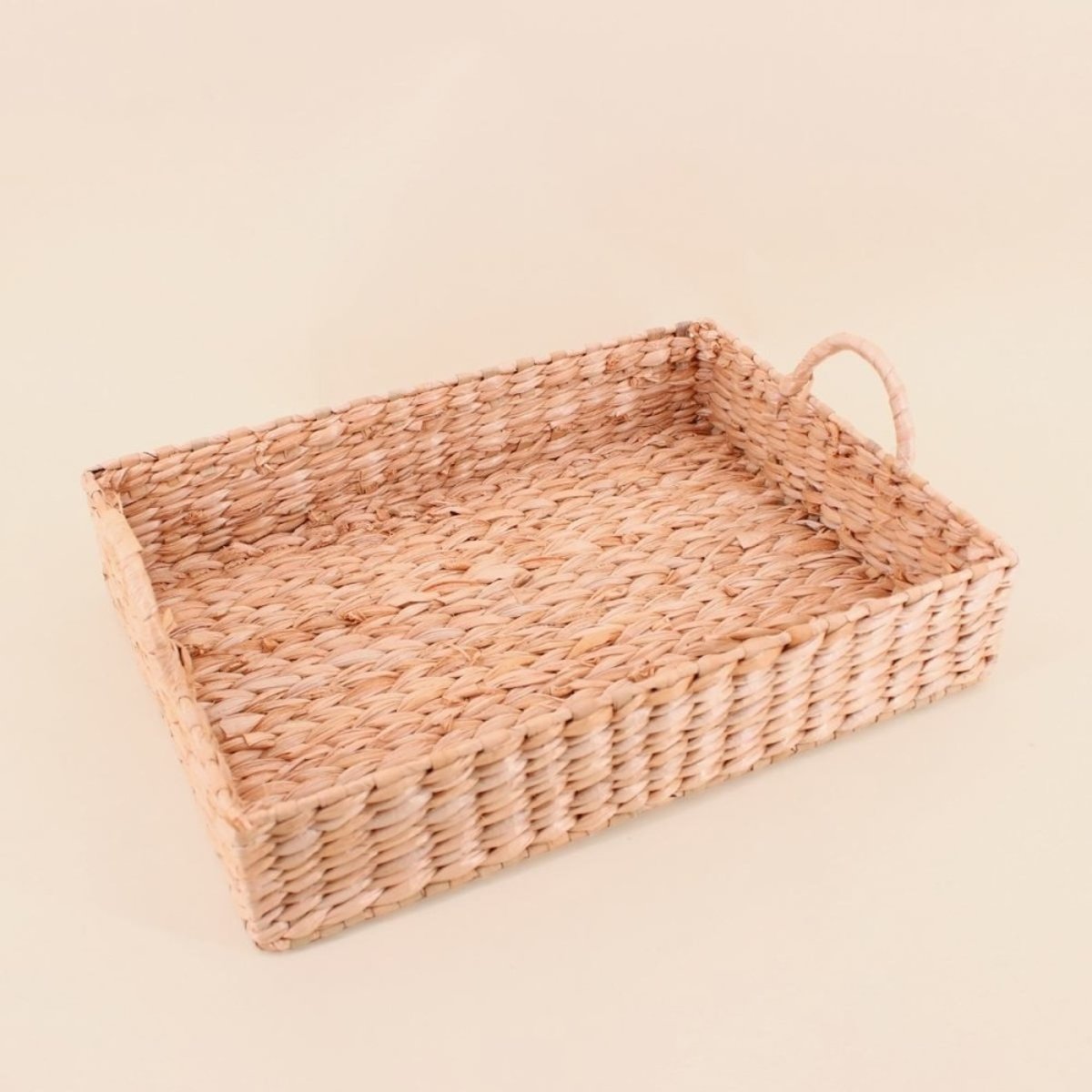 Plateau avec poignées en fibres naturelles 41x30cm naturel, ORNAMI