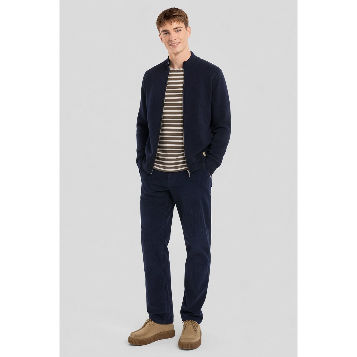 Cardigan en laine PLOUESCAT navire, ARMOR-LUX