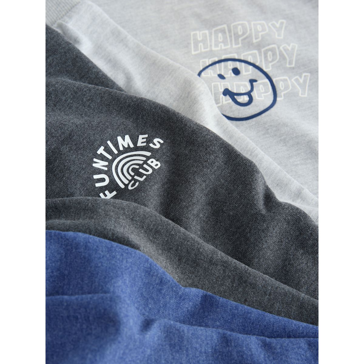 Pyjama décontracté, lot de 3 slogan bleu/gris, NEXT