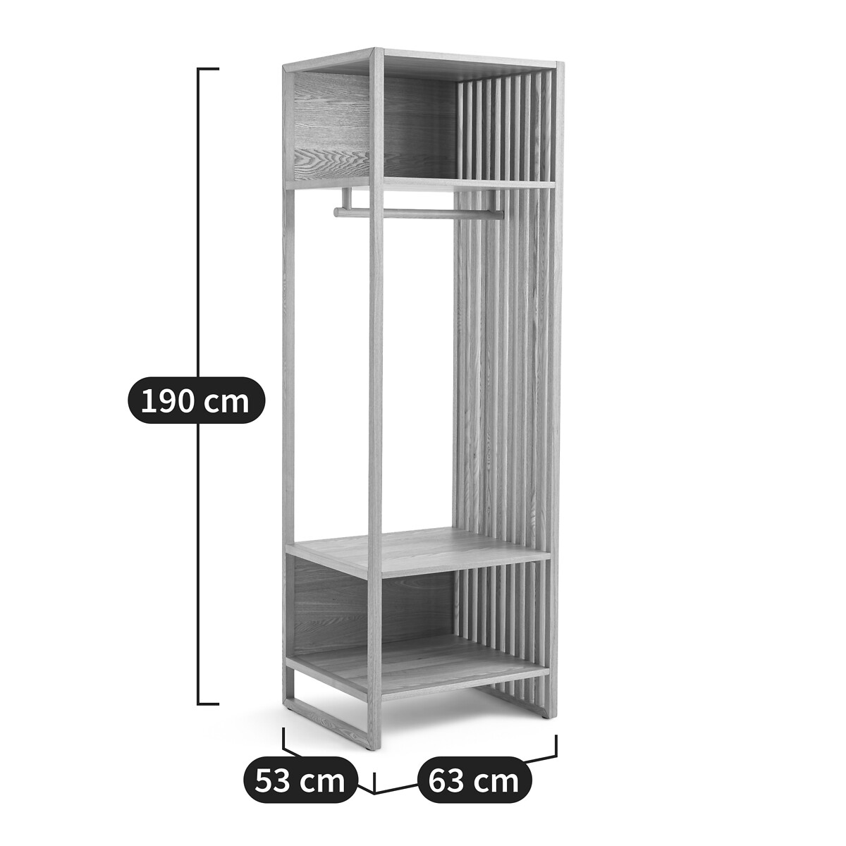 Module de dressing penderie + 3 étagères, Theonie naturel, LA REDOUTE INTERIEURS