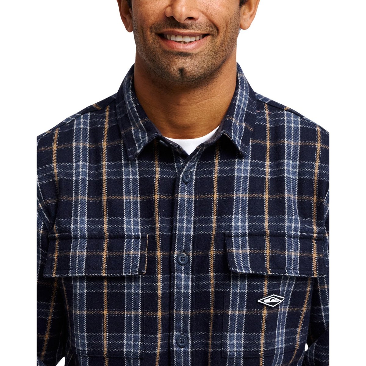 Chemise manches longues DIAMOND WOOL noir dark navy diamond check, QUIKSILVER