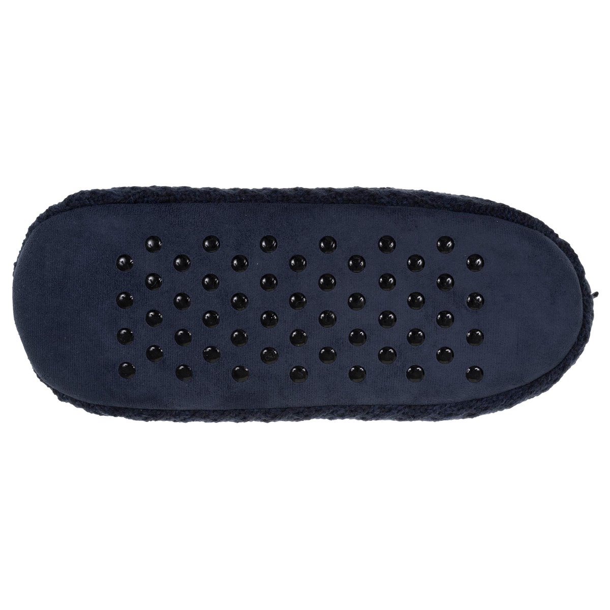 Chaussettes d'intérieur maille torsadée, picots antidérapants bleu, ISOTONER