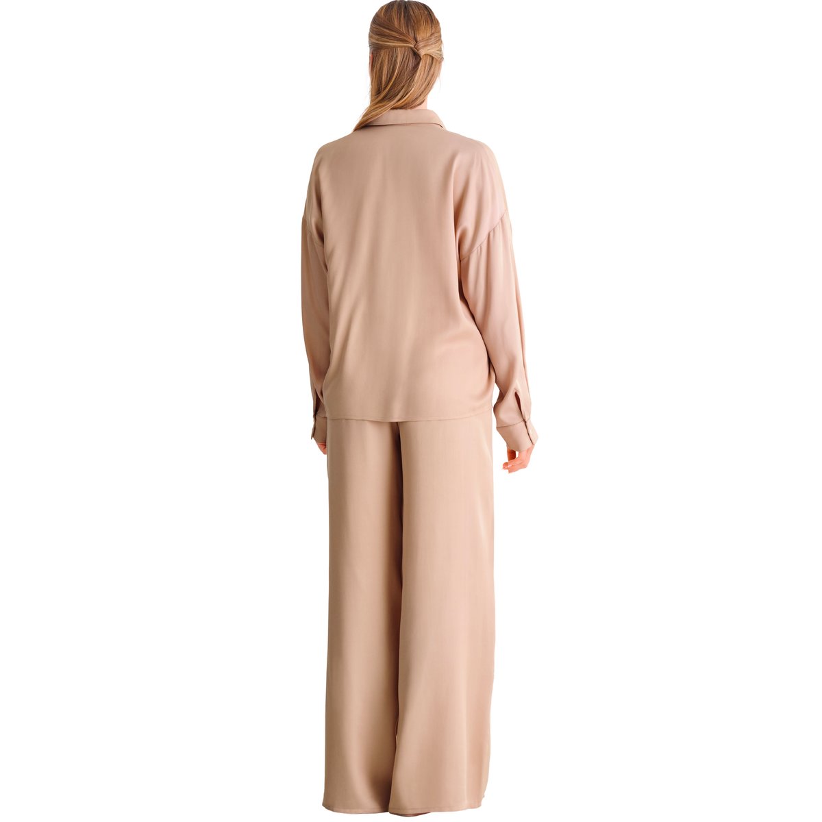 Haut pyjama chemise manches longues STELLA beige, LISCA