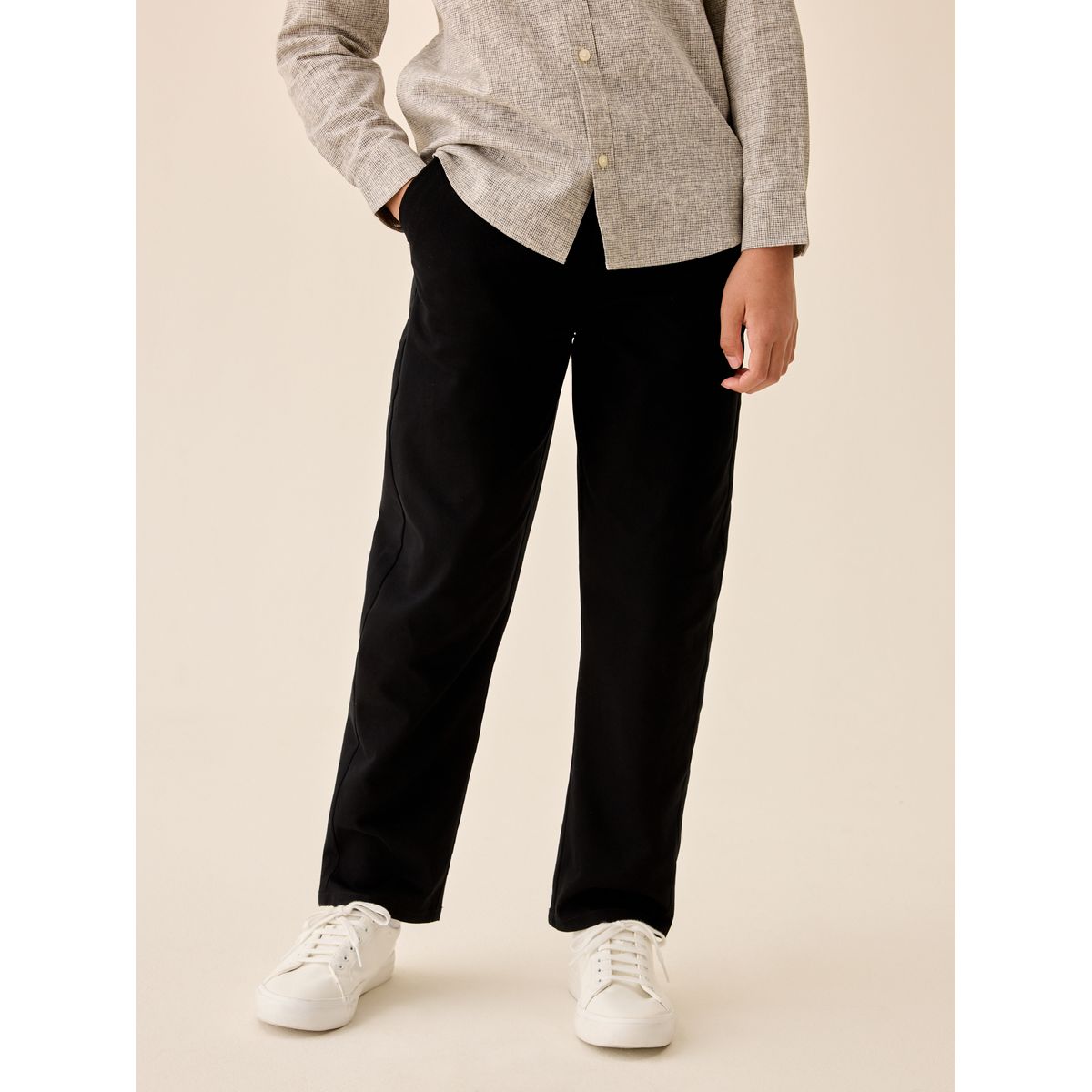 Pantalon chino stretch noir, NEXT