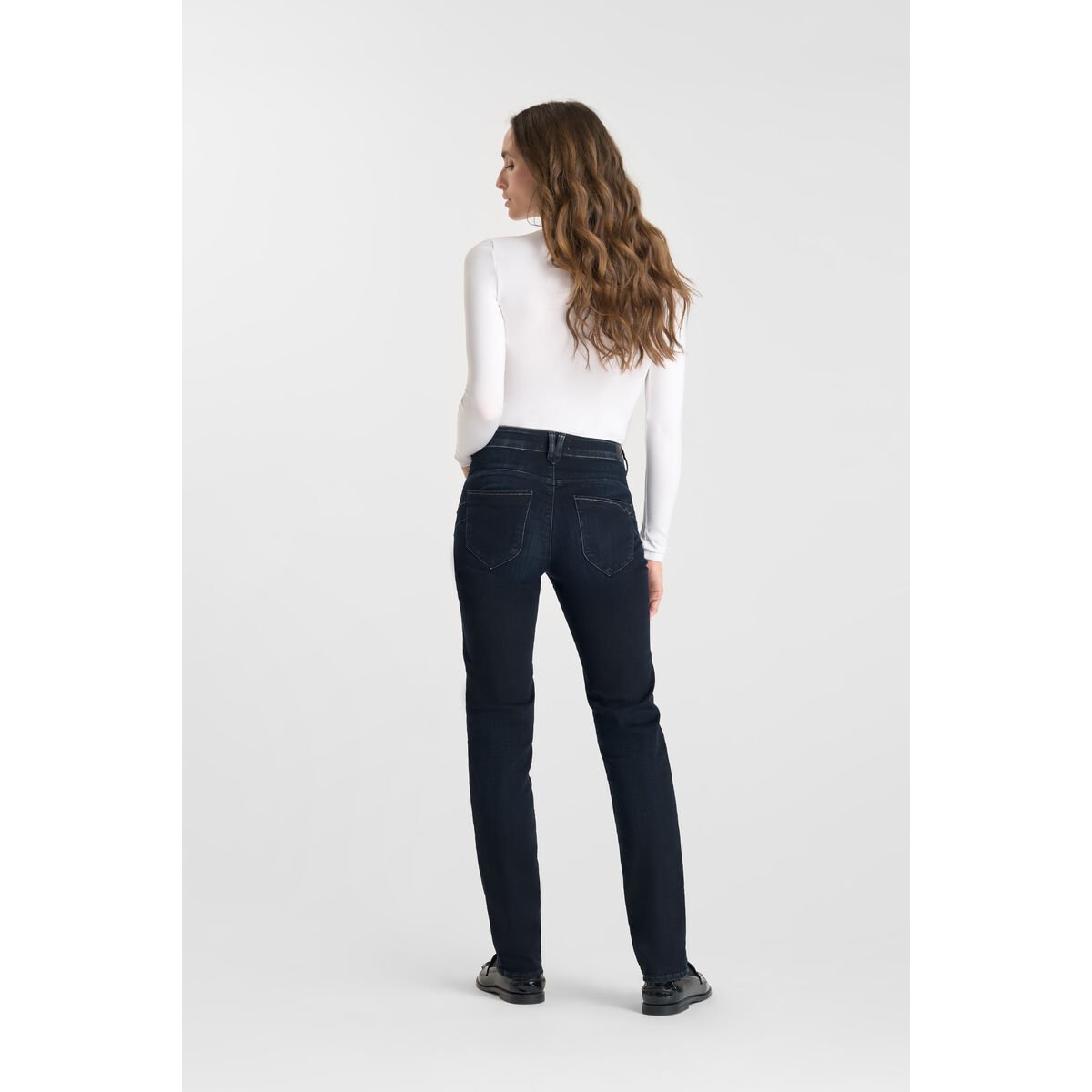 Jeans push-up droite taille haute PULP, longueur 34 blue / black, LE TEMPS DES CERISES