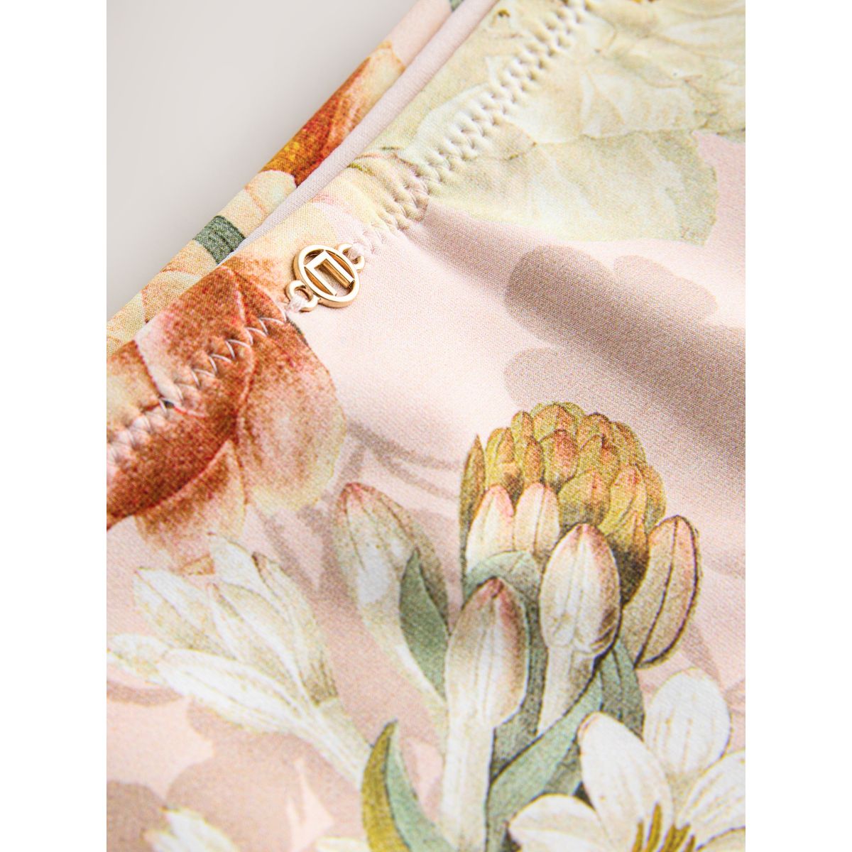 Bas de bikini à haut roulé rose motif fleurs, NEXT