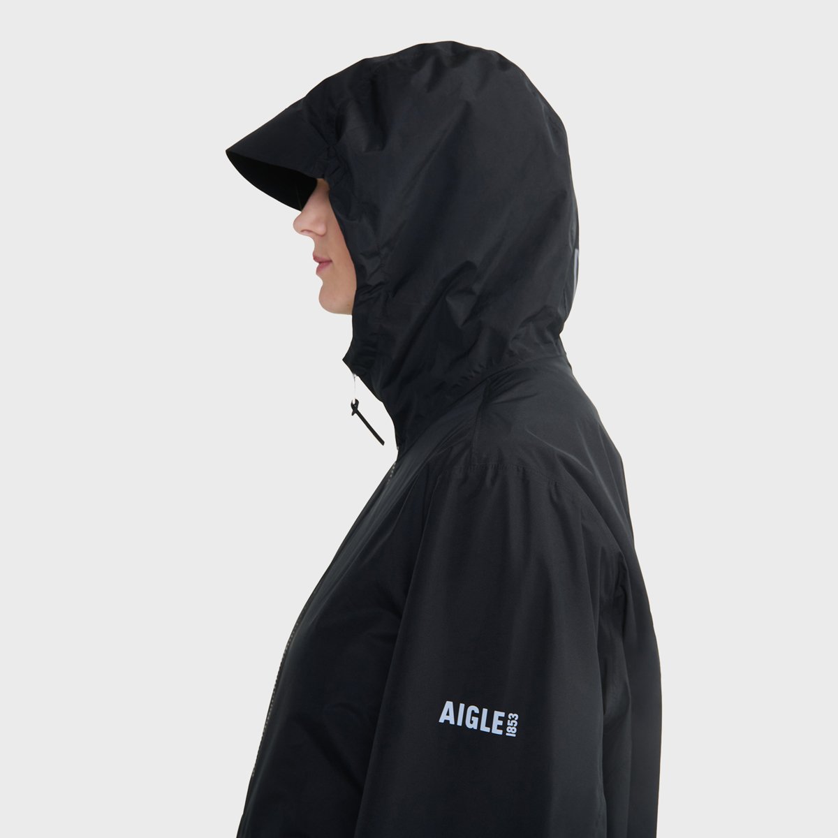 Coupe-vent imperméable packable capuche Rainpack 70 MTD UV-C noir, AIGLE