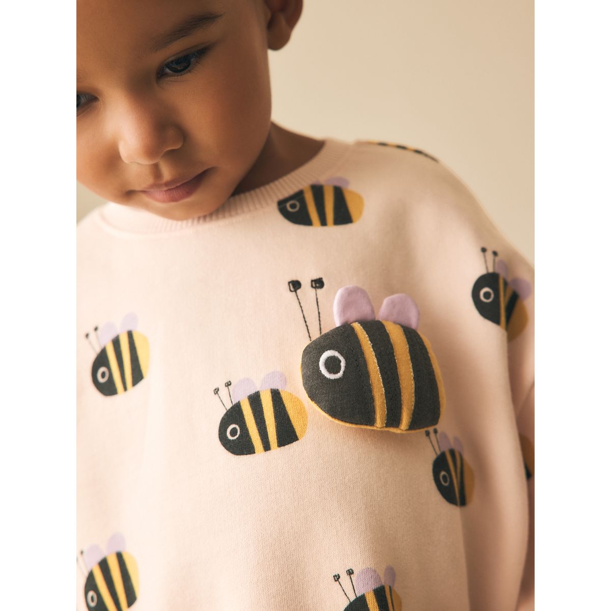 Ensemble sweat et legging abeille à rayures crème, NEXT