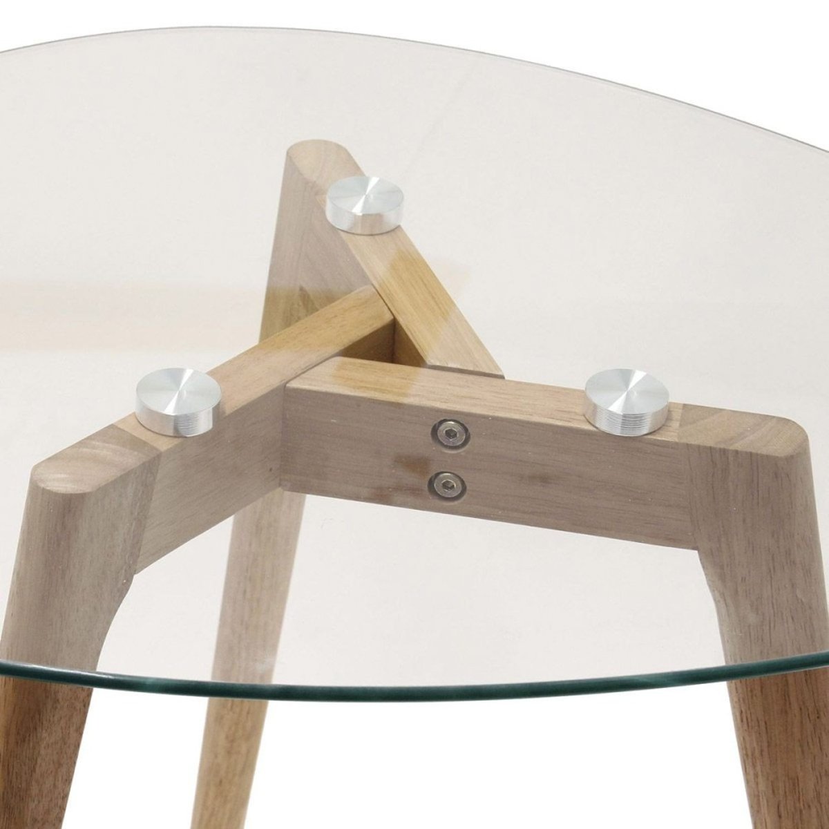 Ensemble de 2 tables gigognes en verre trempé Galet transparent, DECORATIE