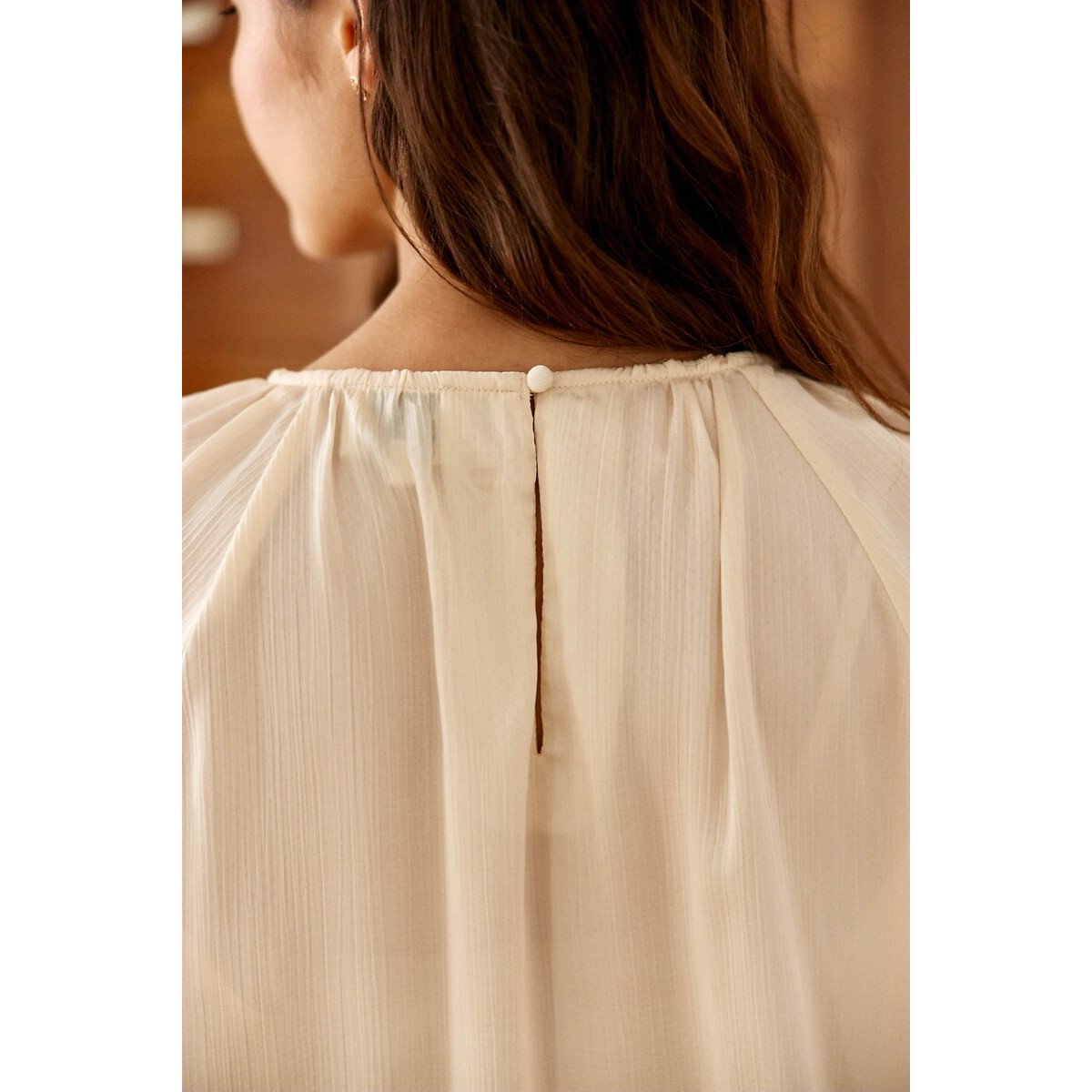 Blusa holgada con cuello joya, BINTA crudo, LA PETITE ETOILE
