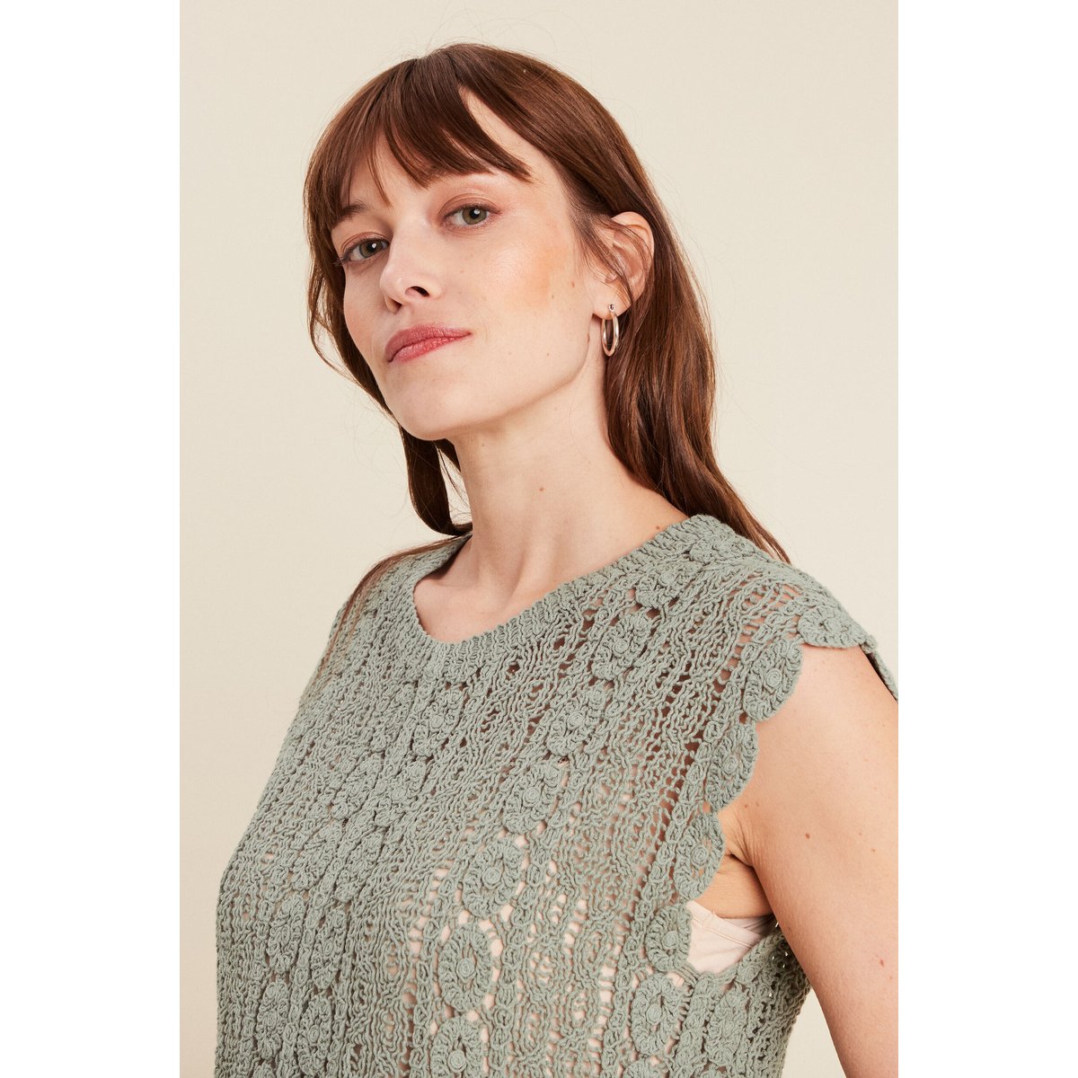 Débardeur macramé vert clair, BREAL