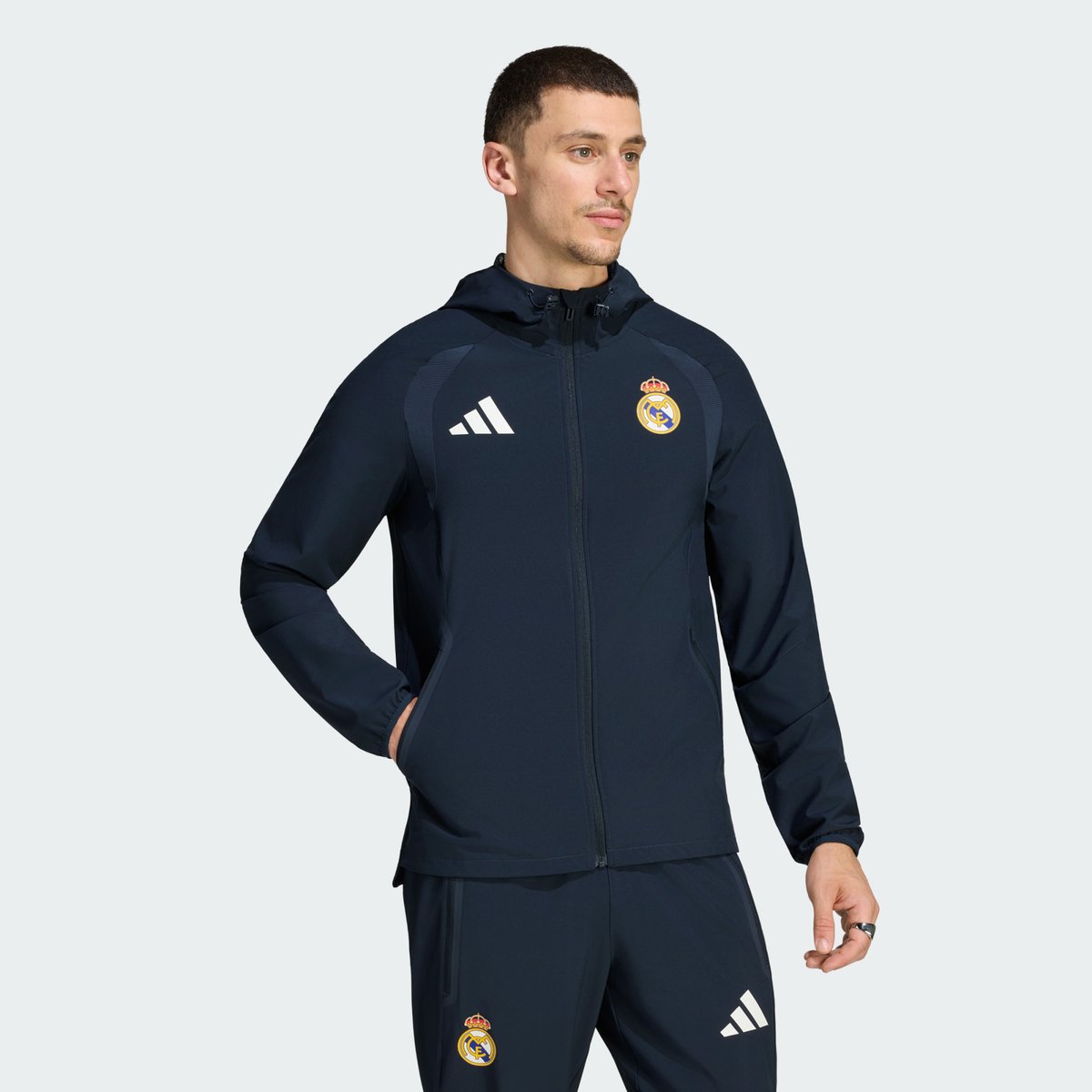 Coupe-Vent Zip Intégral Real Madrid Tiro Travel Coupe-Vent Zip Intégral Real Madrid Tiro Travel night navy, adidas Performance