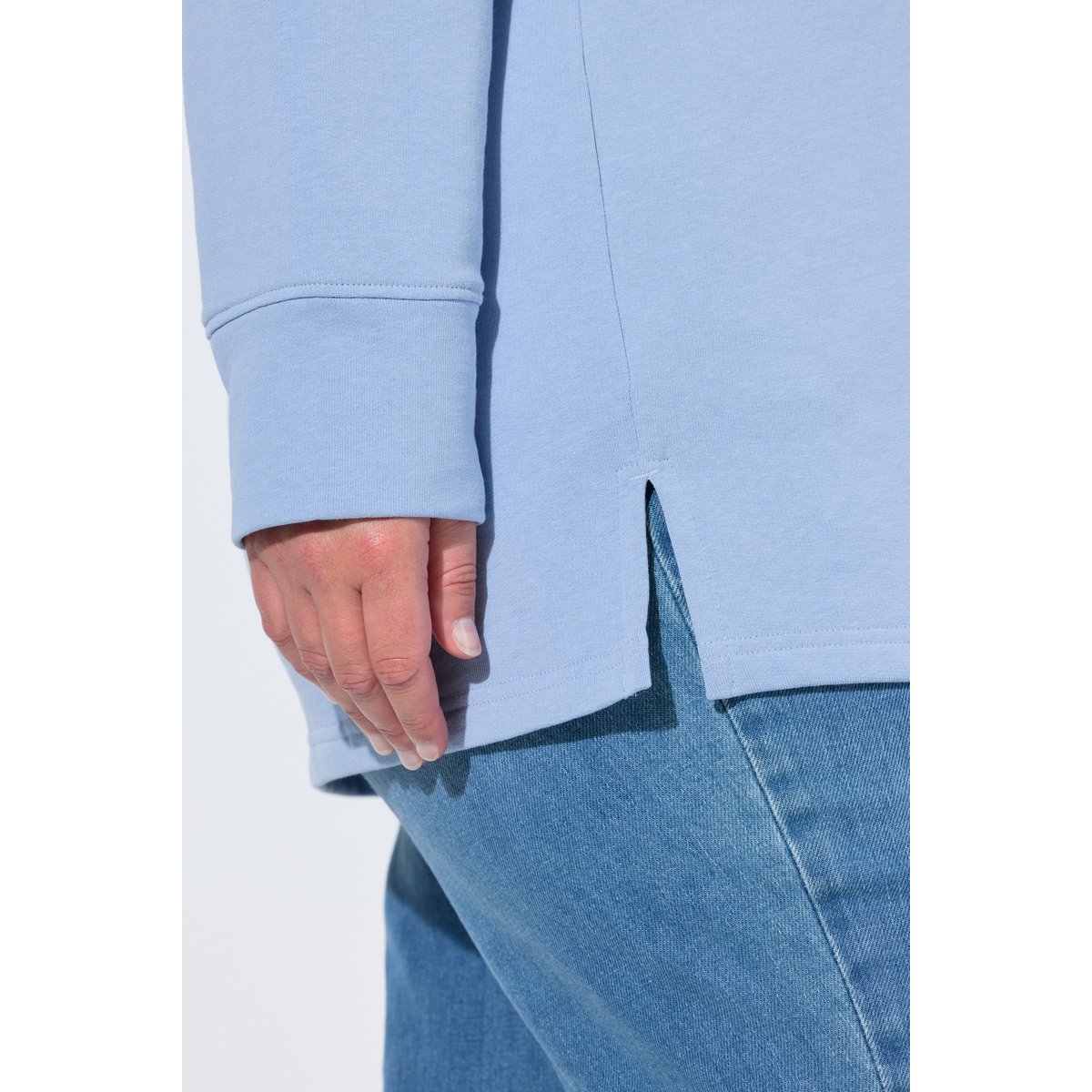 Sweat-shirt à capuche en coton bio bleu givre, ULLA POPKEN