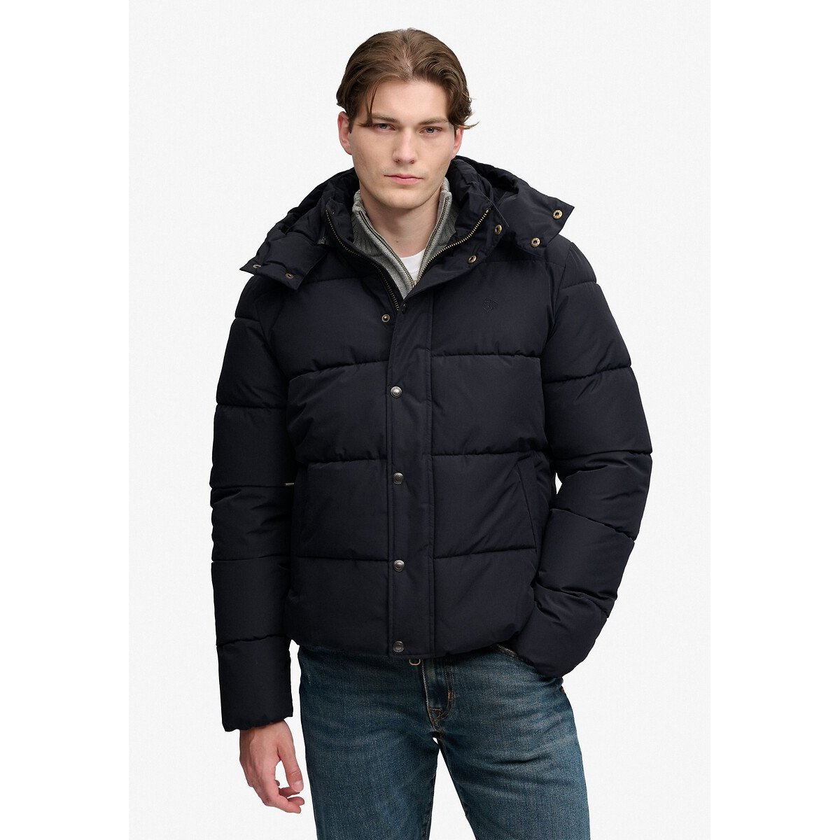 Doudoune premium, à capuche amovible noir, SUPERDRY