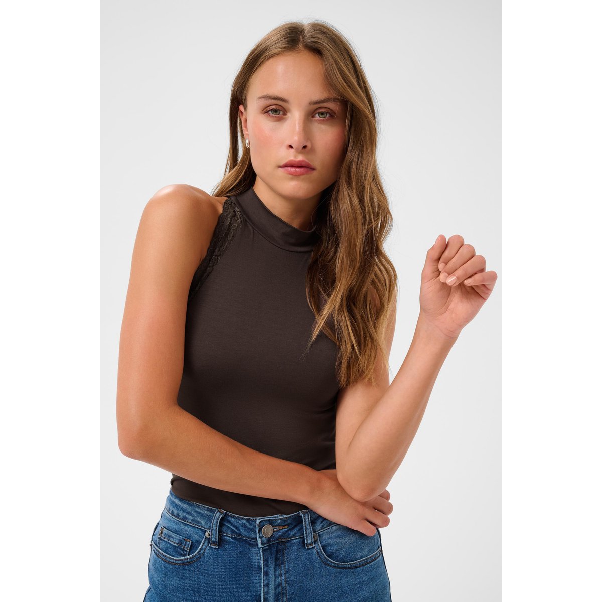 Sans manches marron chocolate brown, KAFFE