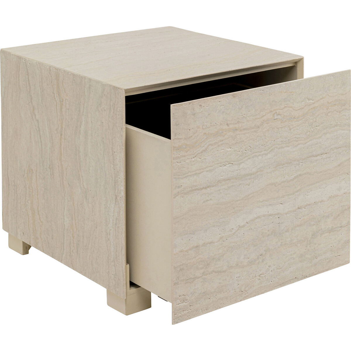 Beistelltisch Travertino Drawer 45x45cm beige, KARE DESIGN