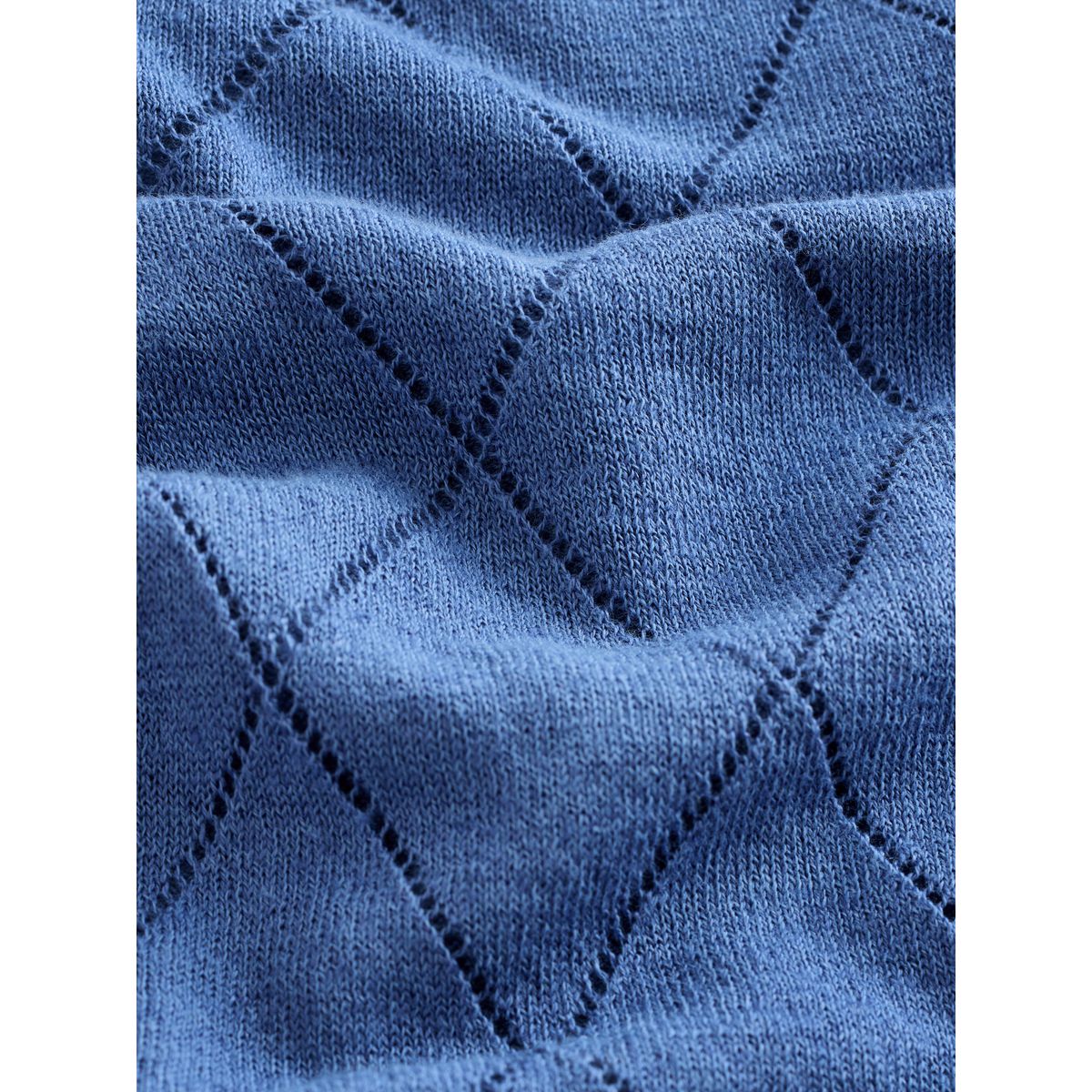 Polo col trophy en lin majoritaire n. premium argyle bleu, NEXT