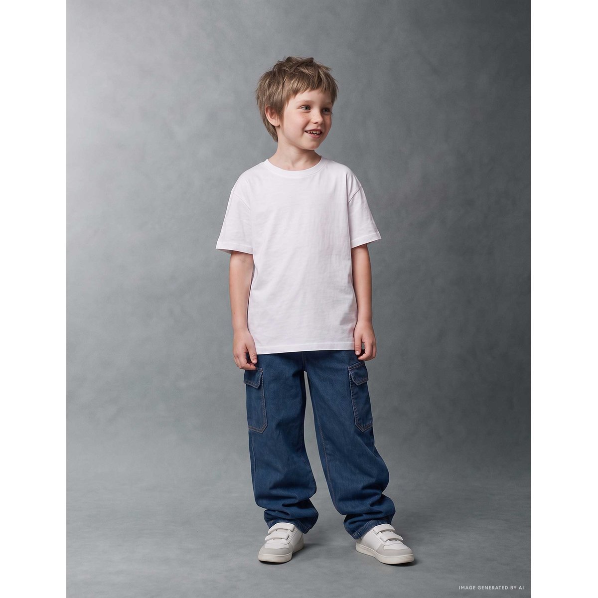 Jean baggy cargo avec cordon de serrage bleu foncé, ZIPPY