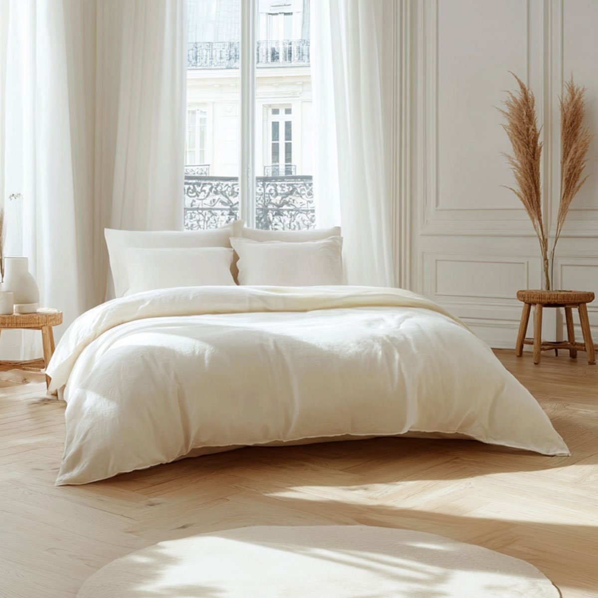 Drap housse Coton thermorégulé ivoire, DODO