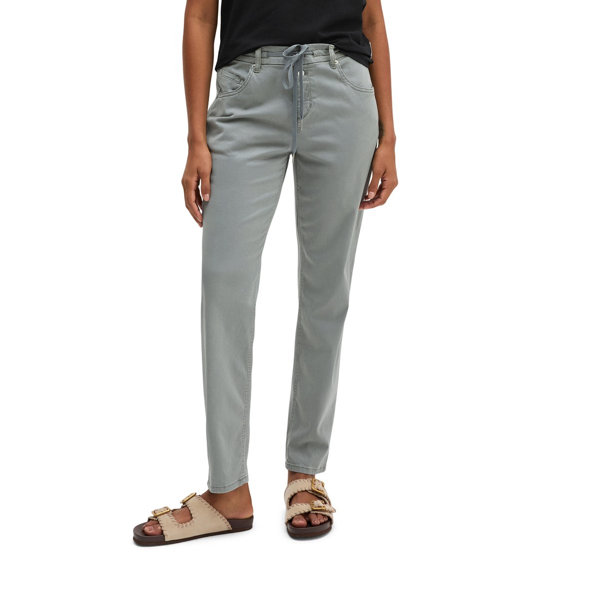 Pantalon modèle Theda boyfriend avec TENCEL™ Lyocell gris, MARC O'POLO