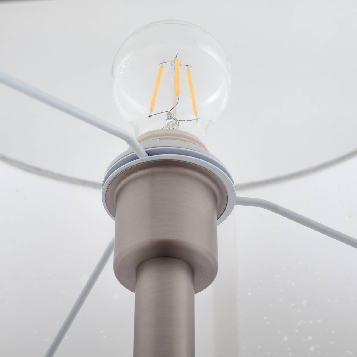 Lampadaire en métal moderne, Jaileen blanc, gris, LINDBY