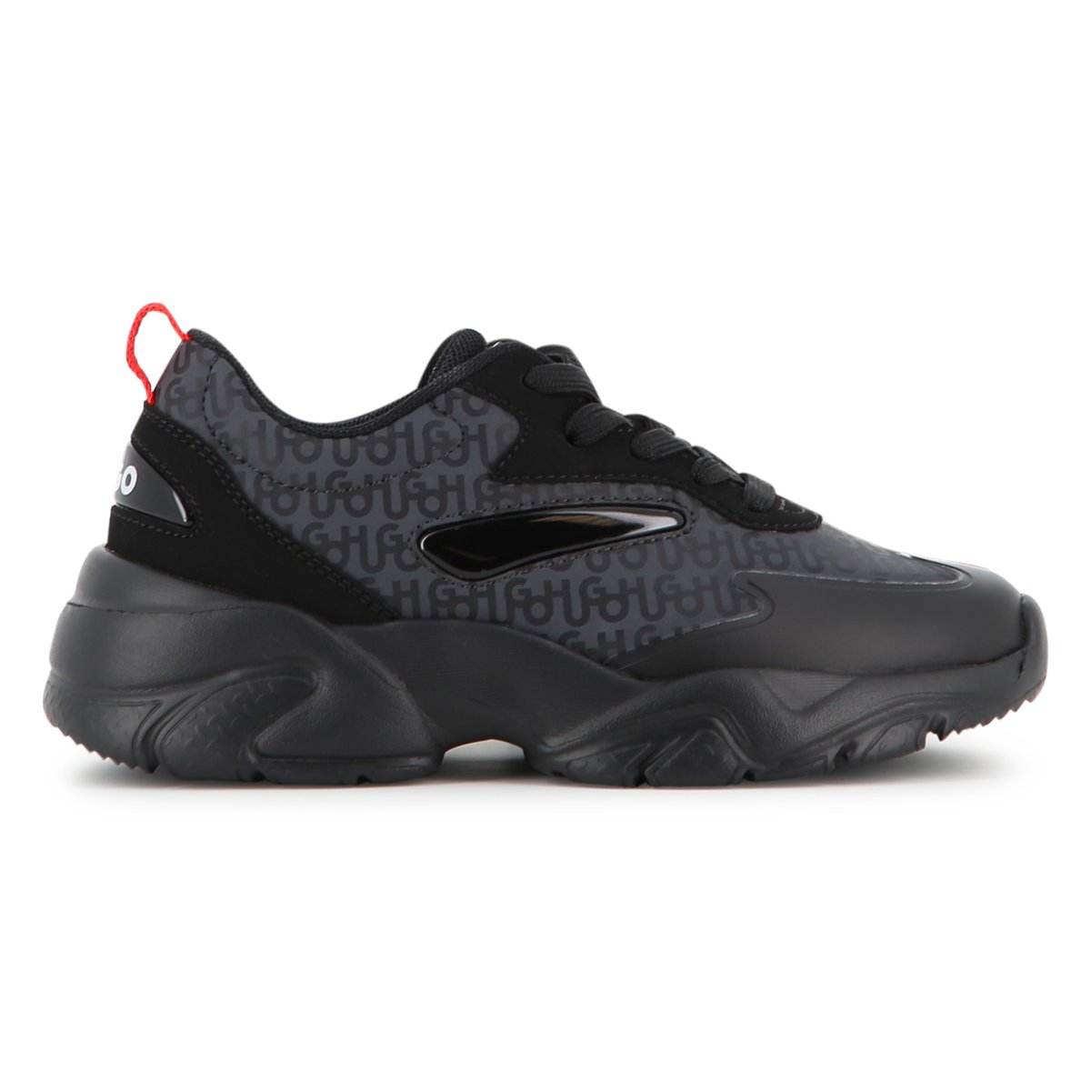 Baskets basse à lacets black, HUGO KIDSWEAR