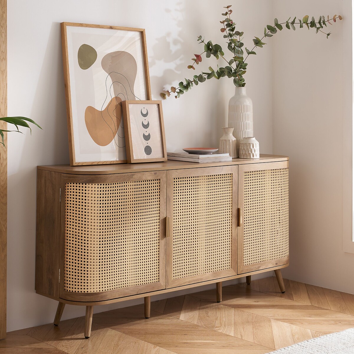 Naya Rattan 3 Door Sideboard natural oak, SO'HOME