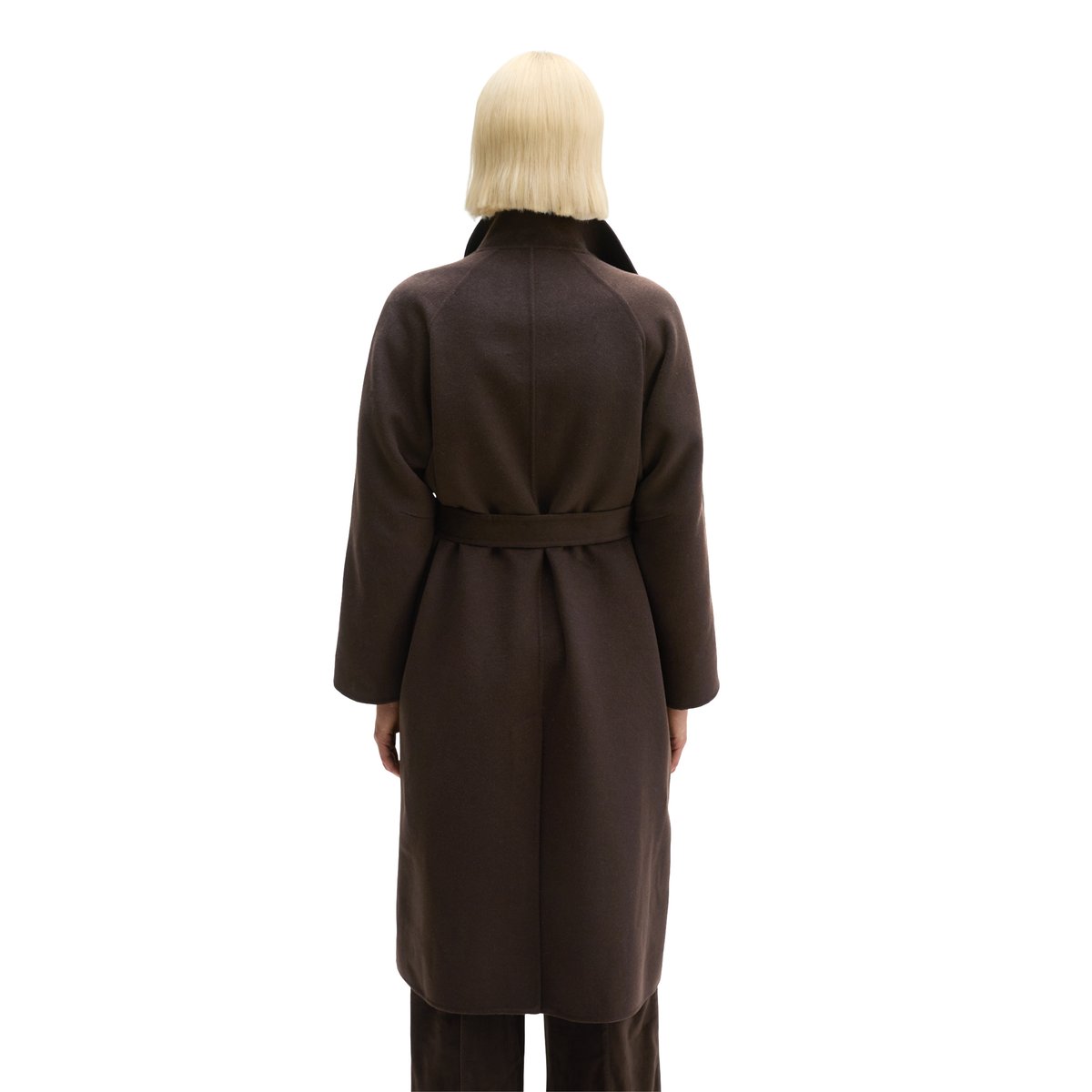Manteau en laine au style décontracté en tissu double face de haute qualité marron, MARC O'POLO