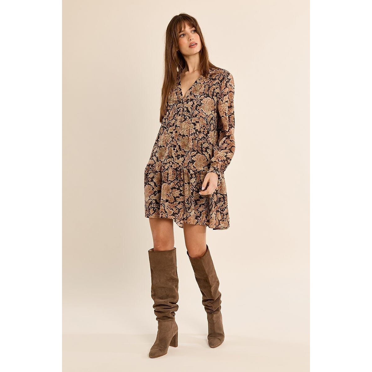 Robe courte imprimée imprimé multicolore, MOLLY BRACKEN