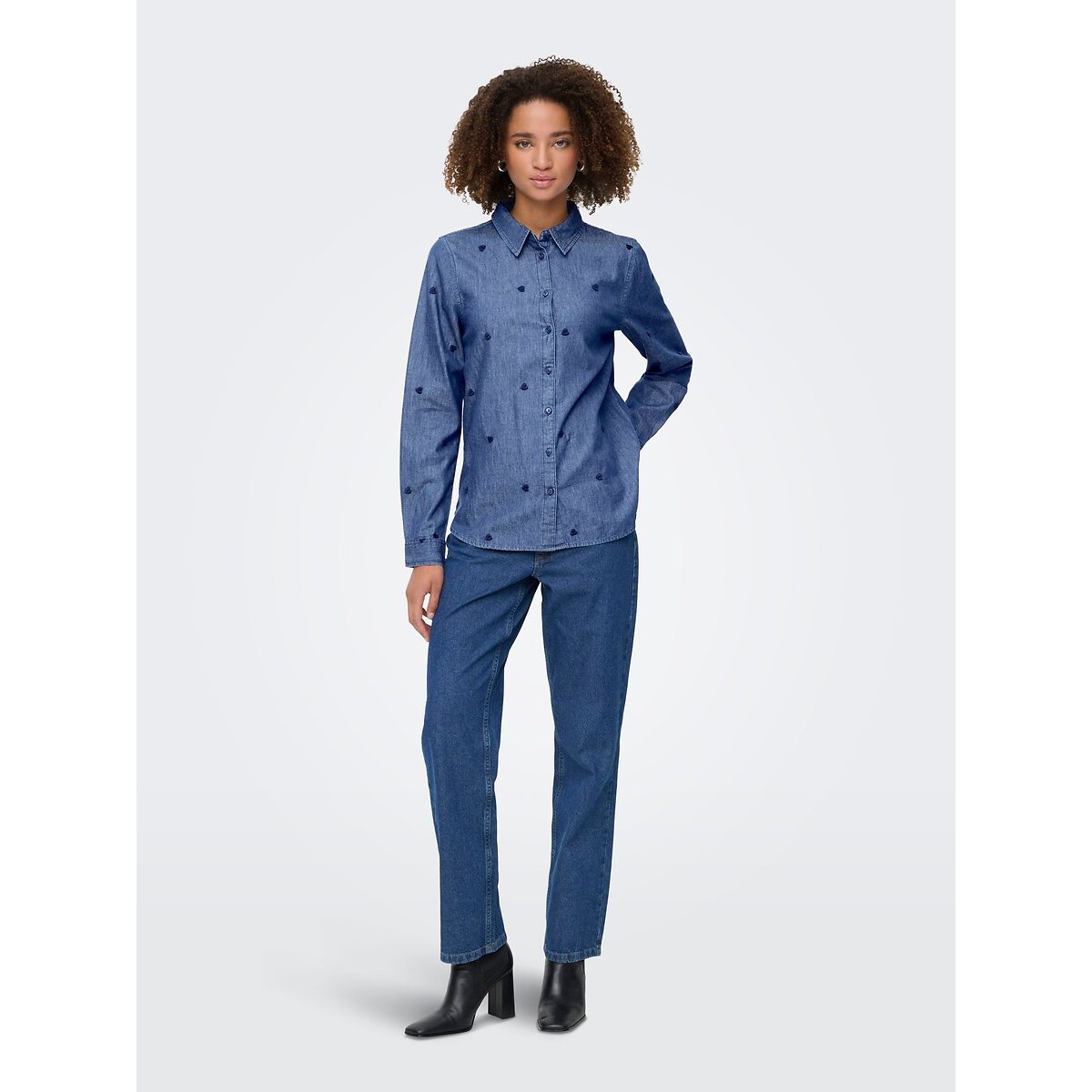 Camicia, motivo a cuori blu, JDY