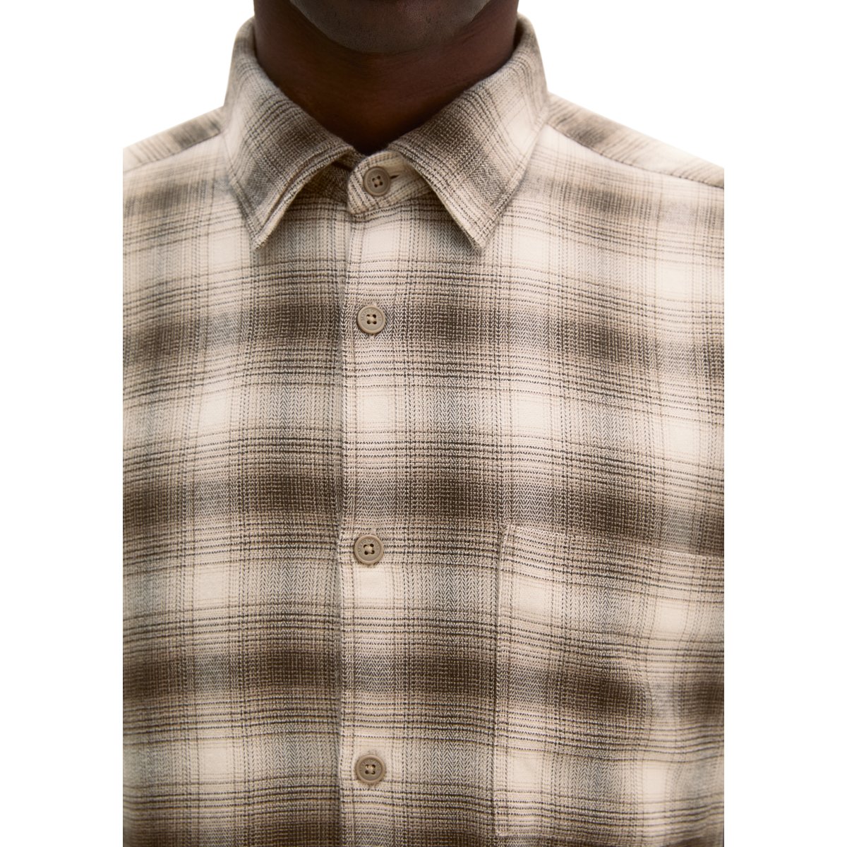 Chemise coupe classique en coton bio et lyocell marron, MARC O'POLO