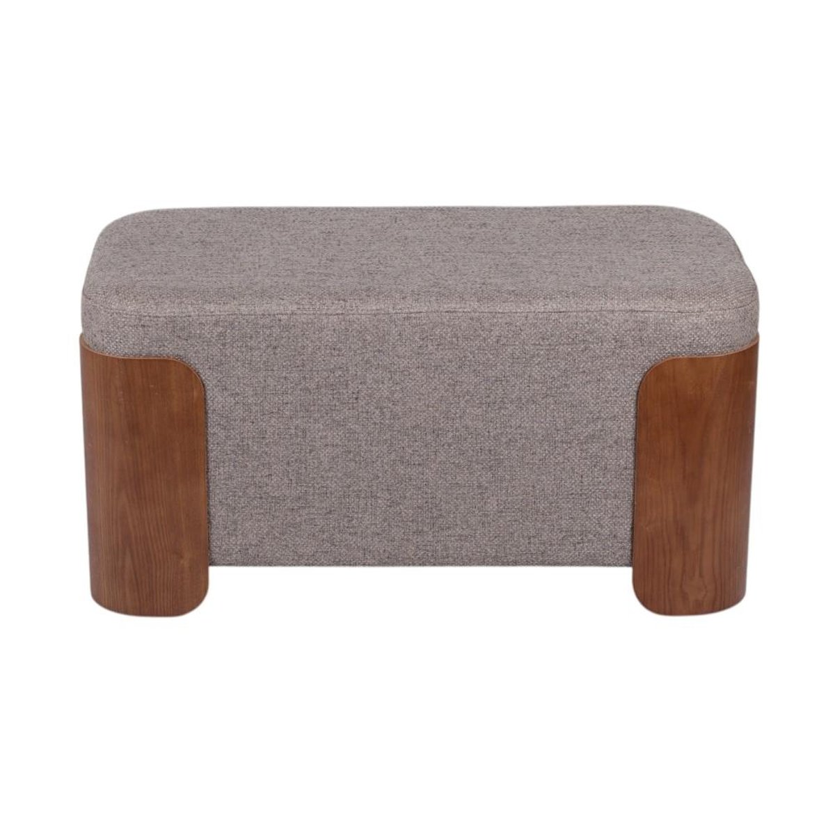 Banc en tissu café et bois L80 cm Aubépine marron, AMADEUS