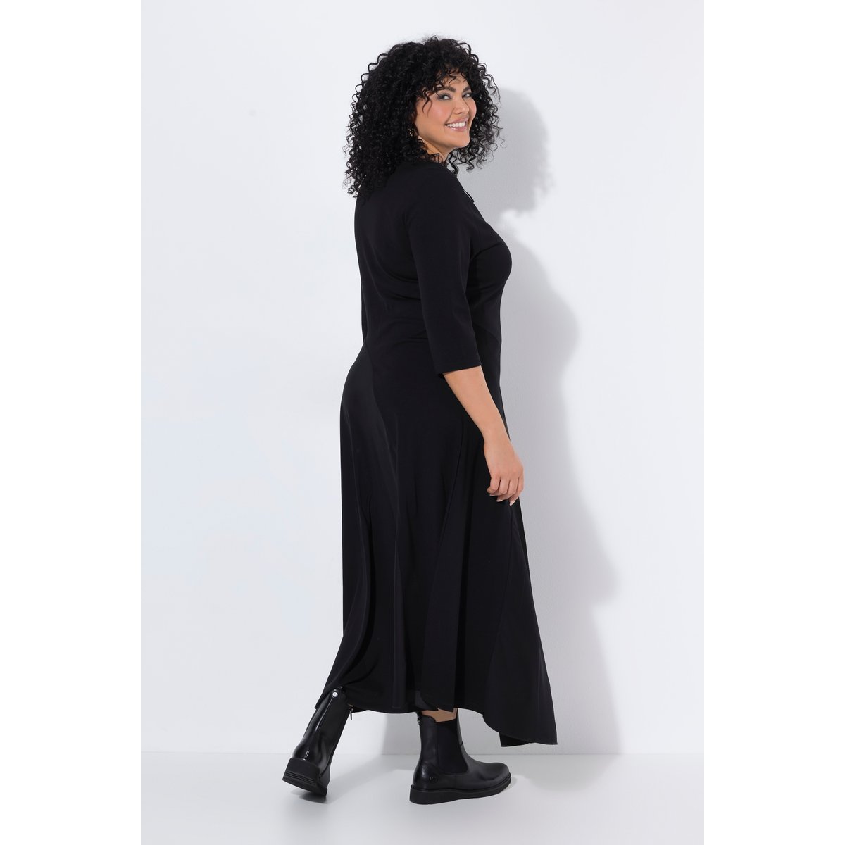 Robe maxi point de Rome noir, ULLA POPKEN