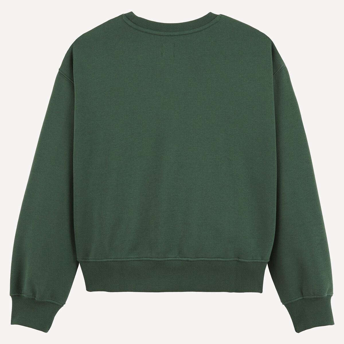 Sweat col rond, message imprimé devant, en molleton vert, LA REDOUTE COLLECTIONS