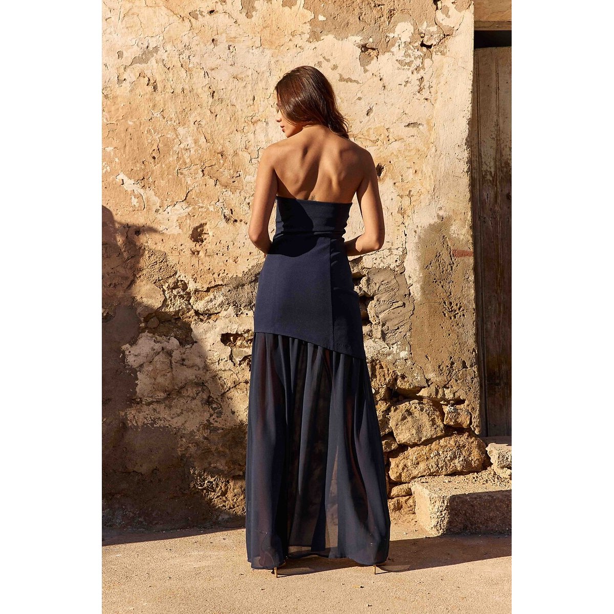 Ärmelloses Maxikleid, ausgestellte Schnittform marine, LA PETITE ETOILE